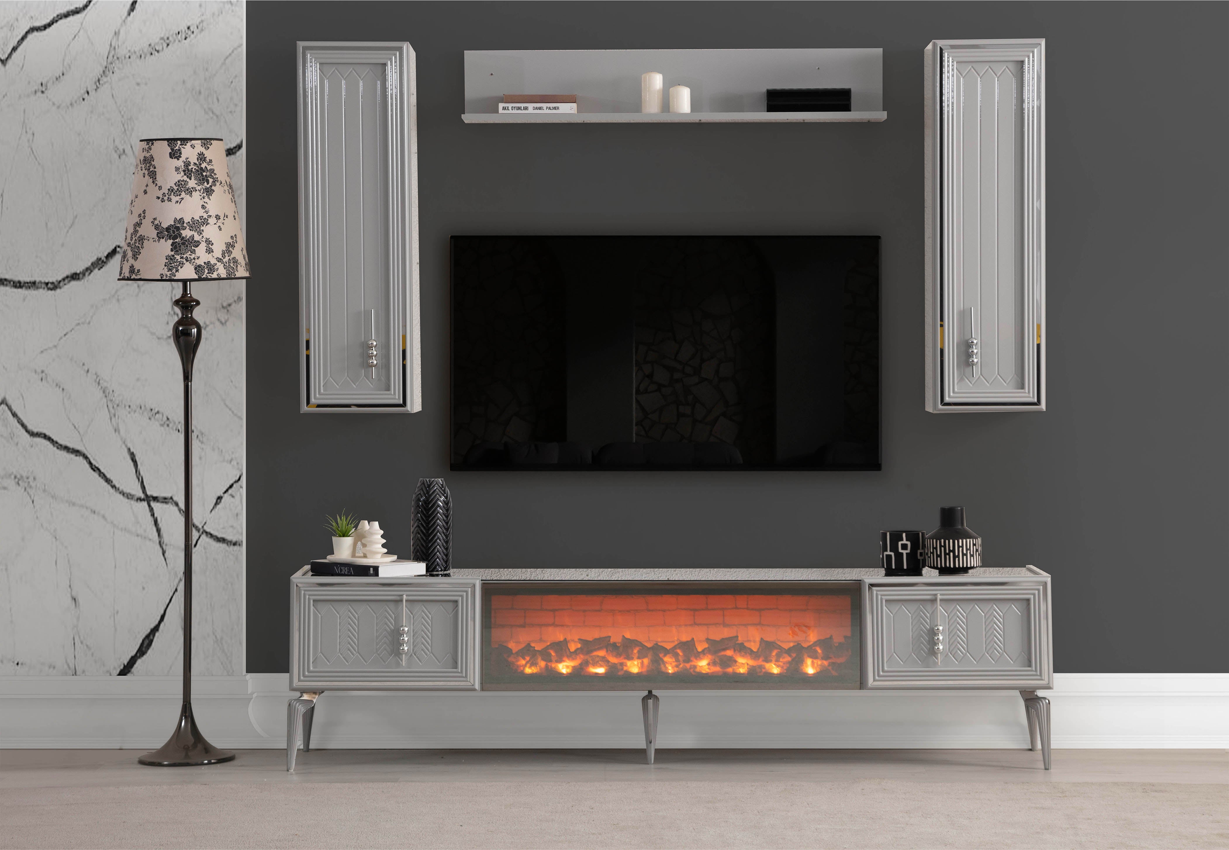 Lanazirhome Velar Sis Gri Yemek Odası Takımı