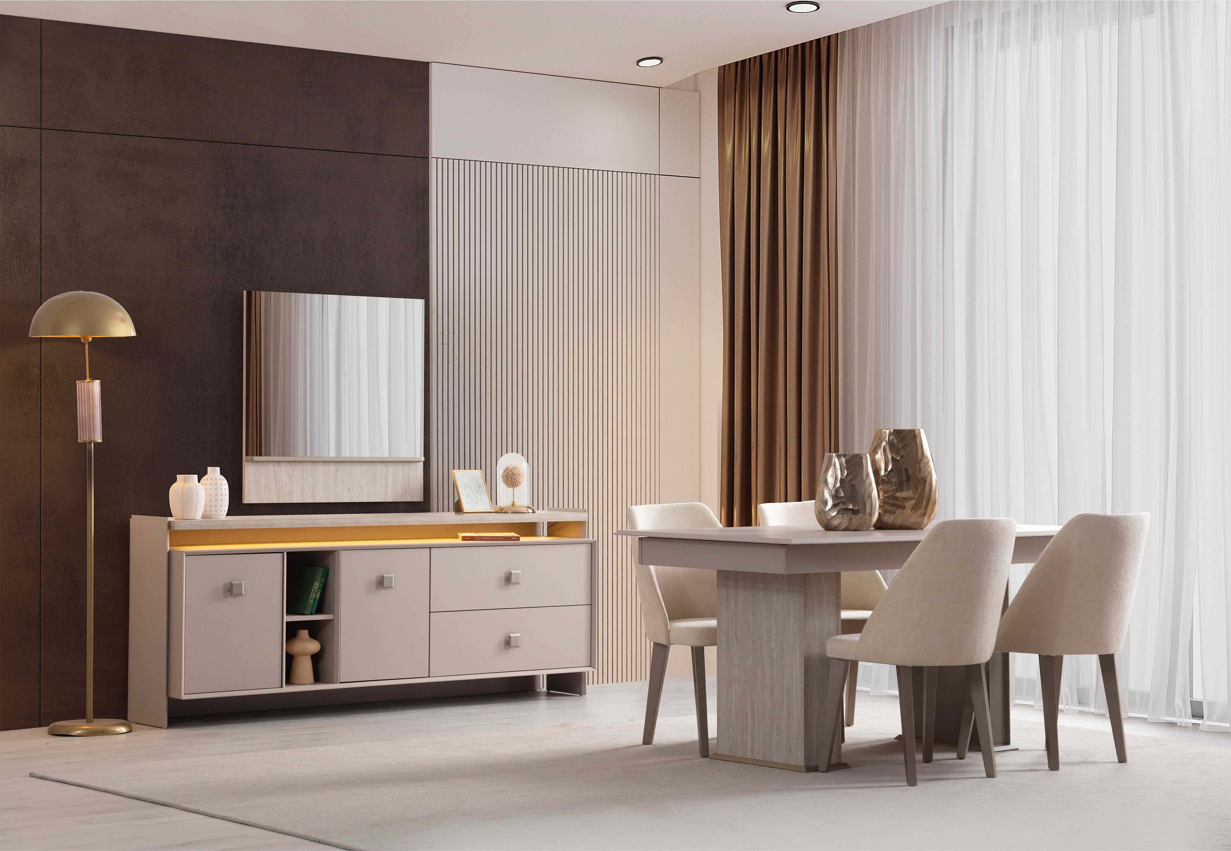 Lanazirhome İnci Yemek Odası Takımı